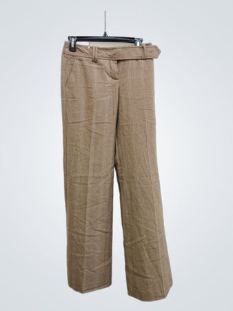 Ann Taylor Loft Damen Braune Karierte Gürtelhosen