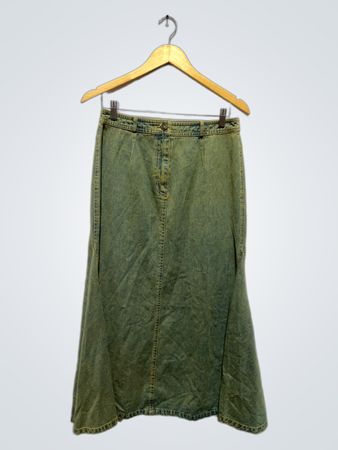 Falda maxi de denim verde