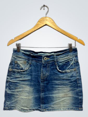 Saia Mini de Denim Hot Pepper
