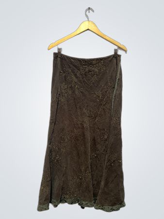 Monsoon Brown Embroidered Maxi Skirt