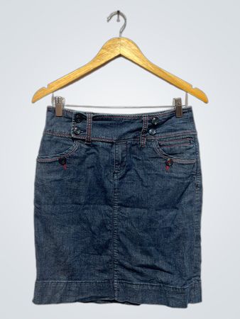 Denim Skirt with Buttons
