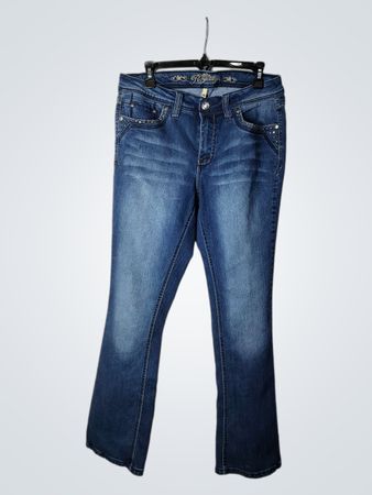 Jeans de bota acampanada con adornos para mujer Royalty