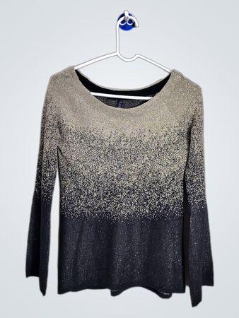 White House Black Market Ombre Sparkle Long Sleeve Sweater