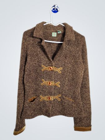 Blazer en tricot texturé marron