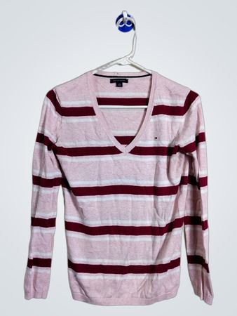 Suéter de V con rayas de Tommy Hilfiger
