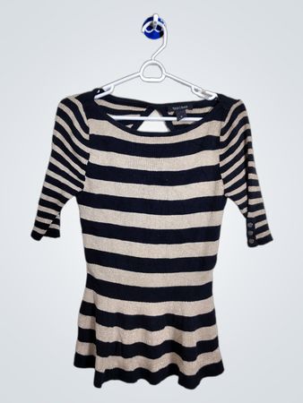 White House Black Market Gestreifter Strickoberteil