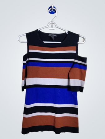 INC International Concepts Gestreifter Cold Shoulder Pullover