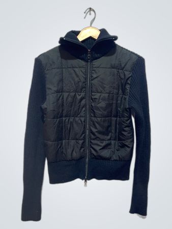 「Say What Black Quilted Zip-Up Jacket」