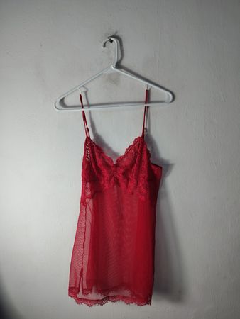 Red Lace Trimmed Chemise