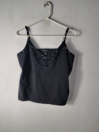 Top de Alcinha Decorado Preto Moda International