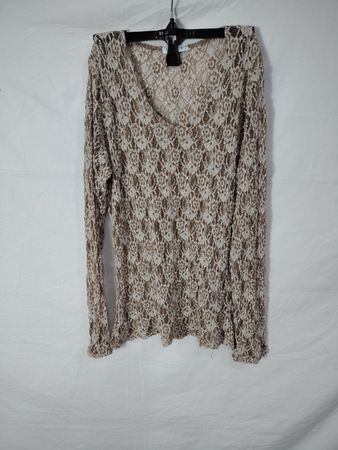 W. Lane Lace Knit Long Sleeve Top