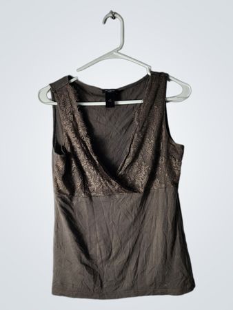 Top senza maniche con bordino in pizzo Ann Taylor