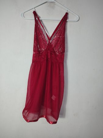 Babydoll de encaje rojo