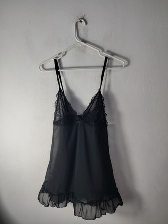 Black Lace Trim Babydoll