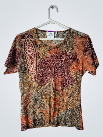Afibel Paisley Print Kurzarmoberteil