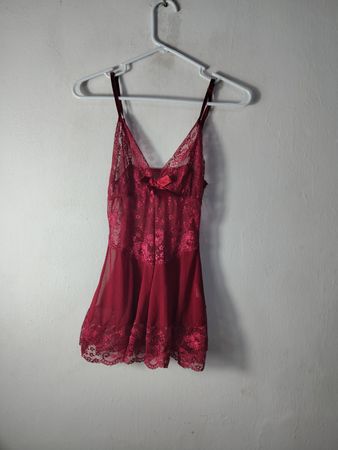 Babydoll de encaje rojo