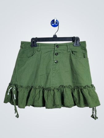 THORN & Fable グリーンラッフルスカート