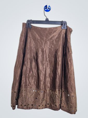 Alfani Petite Brown Embellished Skirt