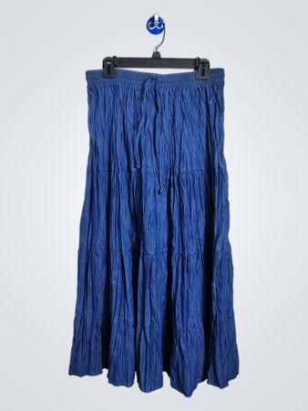 Alfred Dunner Blue Tiered Maxi Skirt