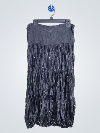 Abito senza spalline nero a pieghe con paillettes