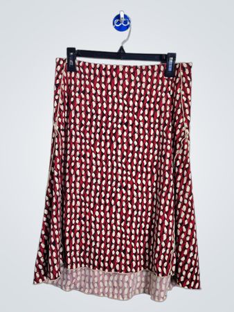 Falda midi A-line geométrica roja de STUDIO para mujer, tamaño M