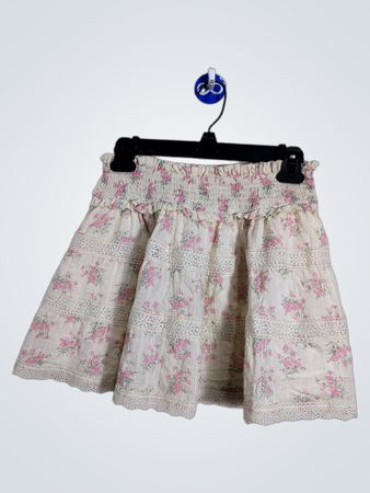 Saia Mini com Babados de Renda Floral Altar'd State