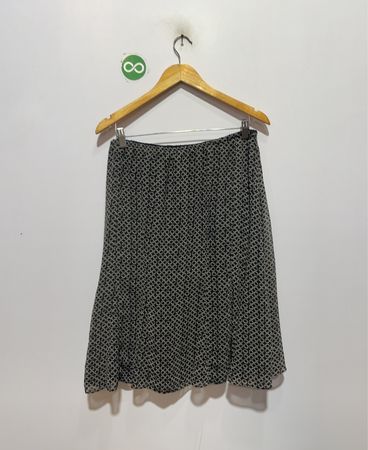 East 5th Black Skirt with Geometric Pattern