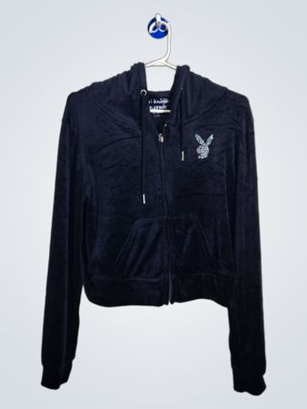 Playboy Velour Zip-Up Hoodie