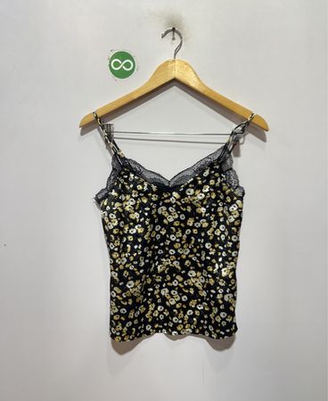 Abercrombie & Fitch Top Cami con Bordo in Pizzo Floreale