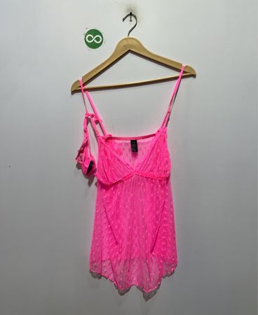 SOUQ SEXY Conjunto de Lencería Babydoll Rosa con Lunares