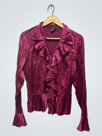 TAILOR Women's Pink Ruffle Blouse