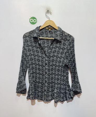 Notations Button-Down Blouse
