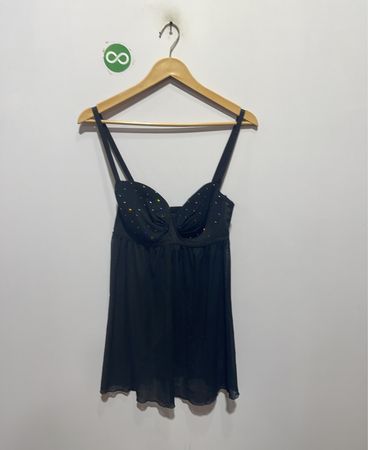 Nick & Sarah Intimates Schwarzes Babydoll Dessous