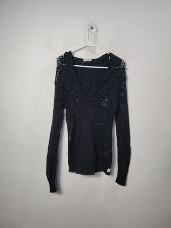 Oakley Schwarzer Kapuzen-Mesh-Pullover