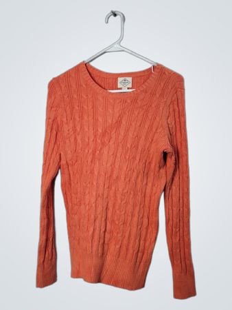 「St. John's Bay Classic Apparel オレンジ ケーブルニット セーター」