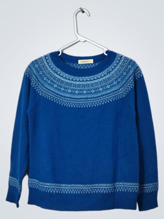 Woolovers Blue Fair Isle Sweater
