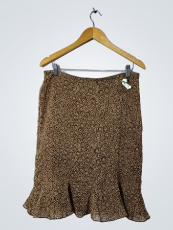 Jupe midi à imprimé floral marron Villager par Liz Claiborne pour femmes