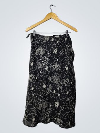 Jupe midi noire à imprimé floral pour femmes Dress Company