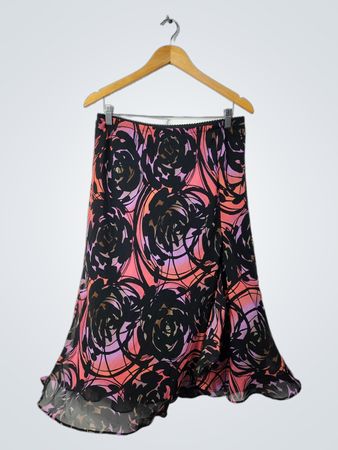 East5th ウィメンズ フローラルプリント ミディスカート