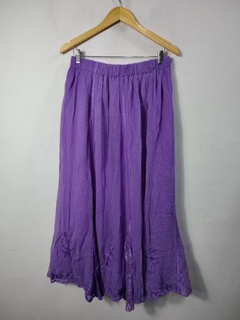 Purple Embroidered Maxi Skirt