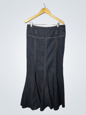 Dark Wash Denim Maxi Skirt