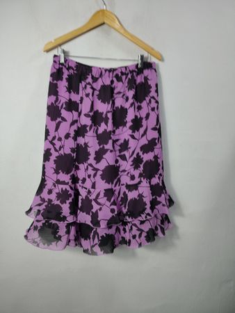 「Sag Harbor Petite Floral Ruffle Skirt」