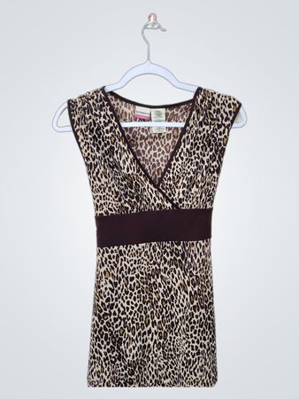 No Boundaries Leopard Print V-Ausschnitt Oberteil