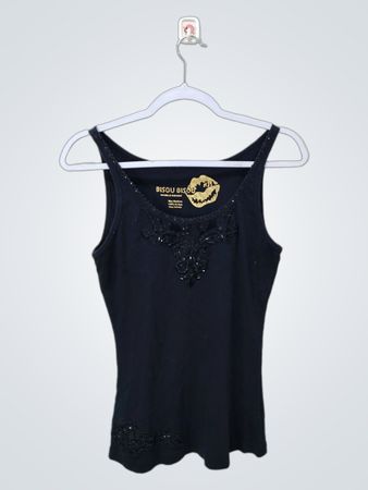 Bisou Bisou Black Tank Top