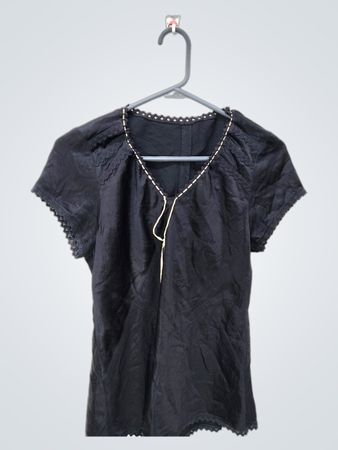 Black top with lace trim