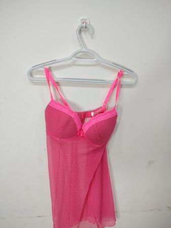 Babydoll in pizzo rosa