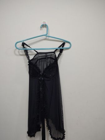 Victoria's Secret Sexy Little Things Black Mesh Babydoll