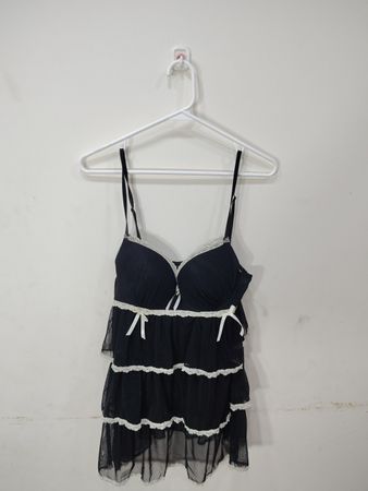Natori Intimates Schwarzes Babydoll mit Spitze