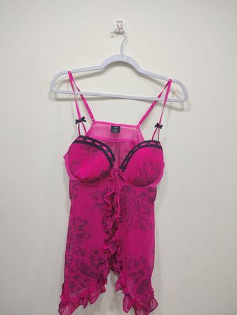 Babydoll Floral Rosa Feminino