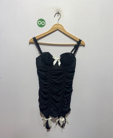 Sexy little things... Black Ruched Corset with Garters